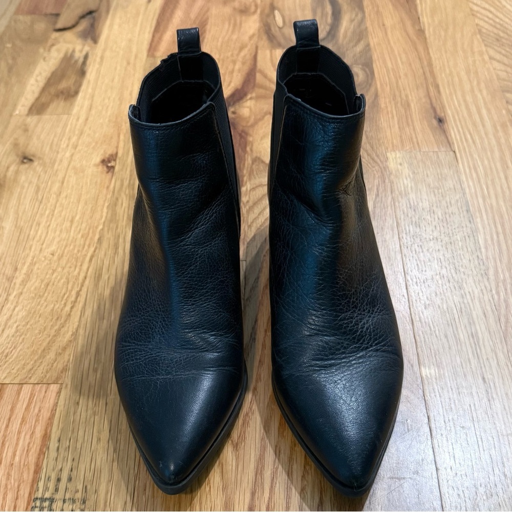 Marc Fisher Yale Black Leather Ankle Boots | Pointed Toe | Size 6 - Picture 2 of 7